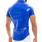 SexyMenUnderwear.com VIRAL VINYL SHIRT MODUS VIVENDI T-SHIRT MUSCLE FIT BLUE 08041 80
