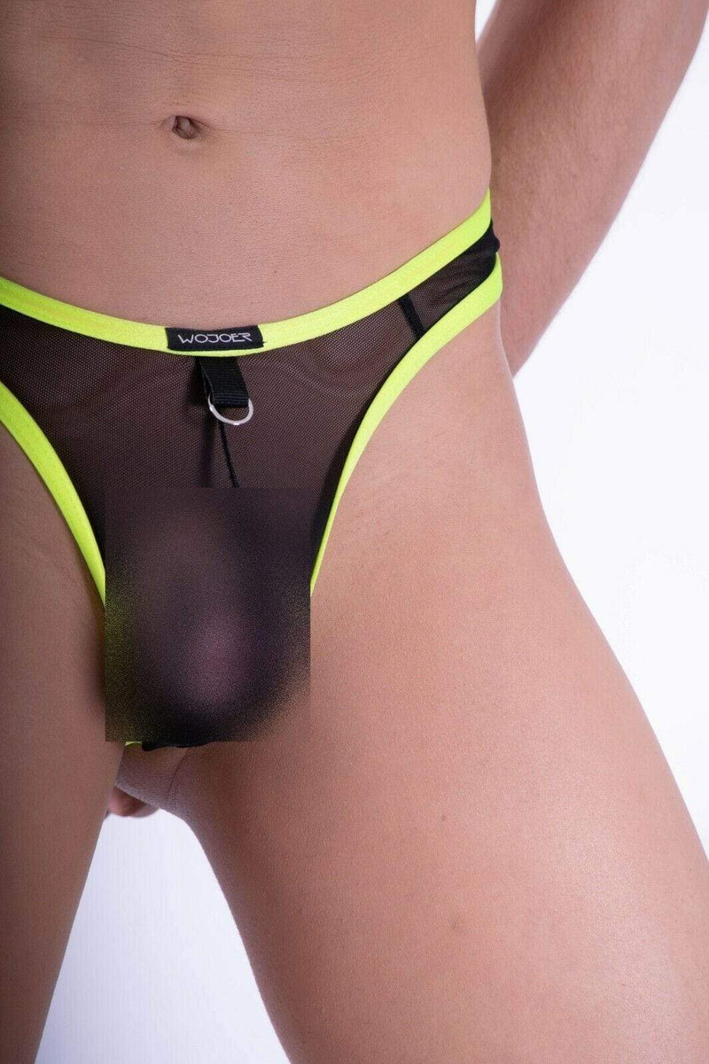 SexyMenUnderwear.com WOJOER G-Thong PowerNet String See Through Tangas Black 333B77