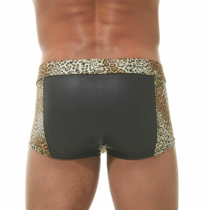 SexyMenUnderwear.com XS xs Gregg Homme Boxer Captive Savana Print Faux Leather Natural 162305 XS 39