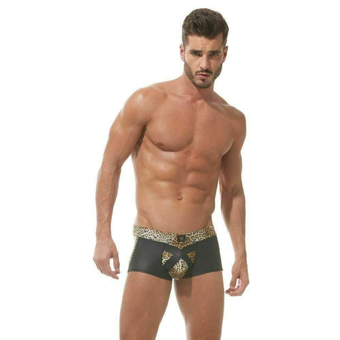 SexyMenUnderwear.com XS xs Gregg Homme Boxer Captive Savana Print Faux Leather Natural 162305 XS 39