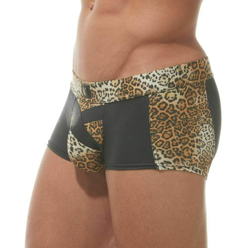 SexyMenUnderwear.com XS xs Gregg Homme Boxer Captive Savana Print Faux Leather Natural 162305 XS 39