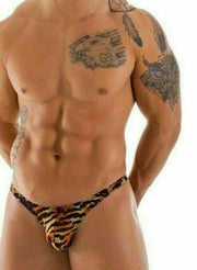 SexyMenUnderwear.com XS XS 'SKINZ' Swim-Thong Stuffit Pouch Swimwear Low Front Tangas Tiger 4503 1