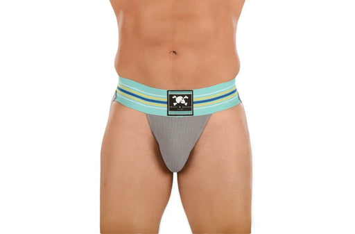 SKULL & BONES Jock Locker Room Jockstrap Grey Turquoise 17