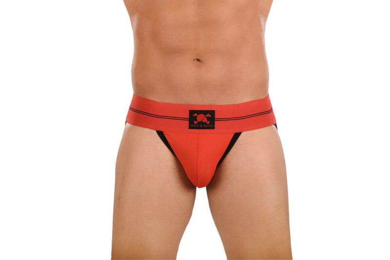 SKULL & BONES Jock RIB Performance Jockstrap Double Layer Contour Pouch Red 18