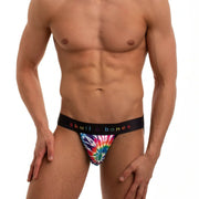 SKULL & BONES Jockstrap Gay Pride TIE DYE Jock Wild Rainbow Super Soft 22