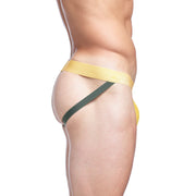 SKULL & BONES Mesh Jockstrap Performance Sport Jock Double Layer Gusset Yellow 8