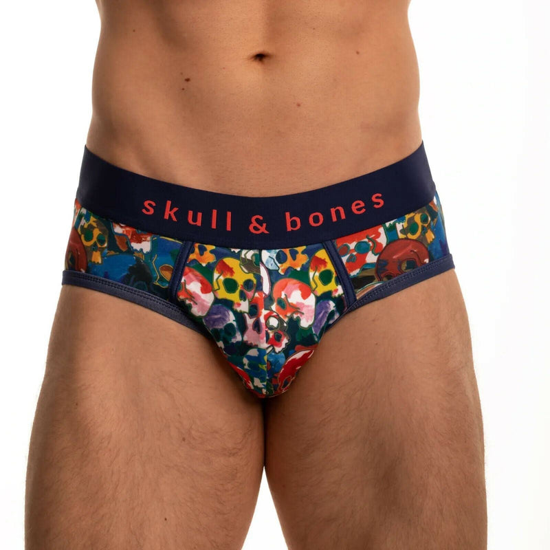 SKULL & BONES Mosaic Skulls Brief Splatter 2-Layer Gusset Contour Pouch 21