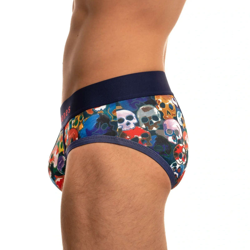 SKULL & BONES Mosaic Skulls Brief Splatter 2-Layer Gusset Contour Pouch 21