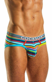 SMALL Brief CockSox Enhancer Sport Briefs Pouch Velocity Stripe CX76N 17