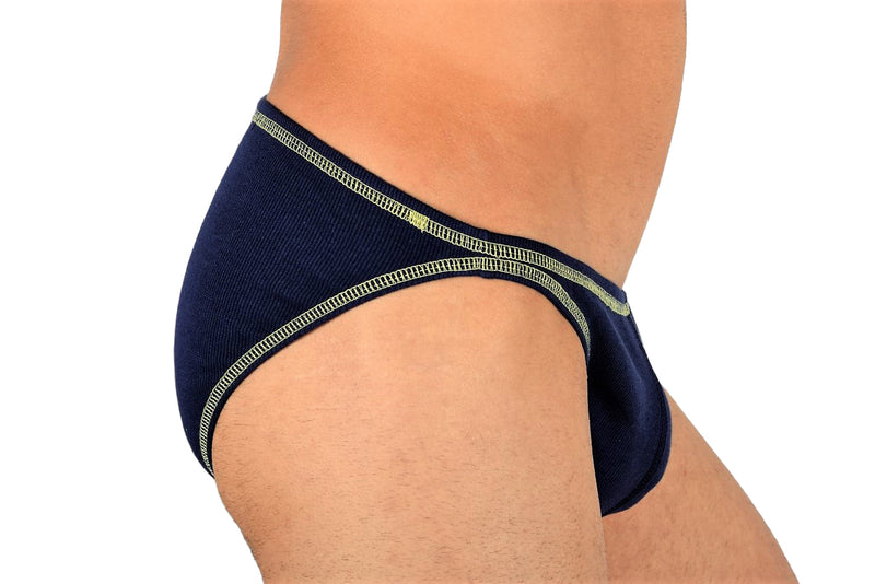 SMALL Modus Vivendi Brief Flash Low Cut Mini Briefs Blu-Yel 23511 21B