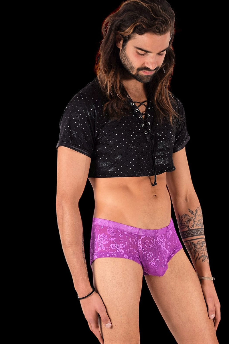 SMU Aristocrat Lace Sheer Mini boxer Purple 100705