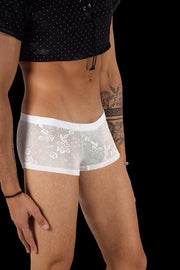 SMU Aristocrat Lace Sheer Mini boxer White 100705 H52