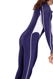 SMU Full Body Competition Swimwear Diving Wetsuit  Singlet One Piece Navy 1