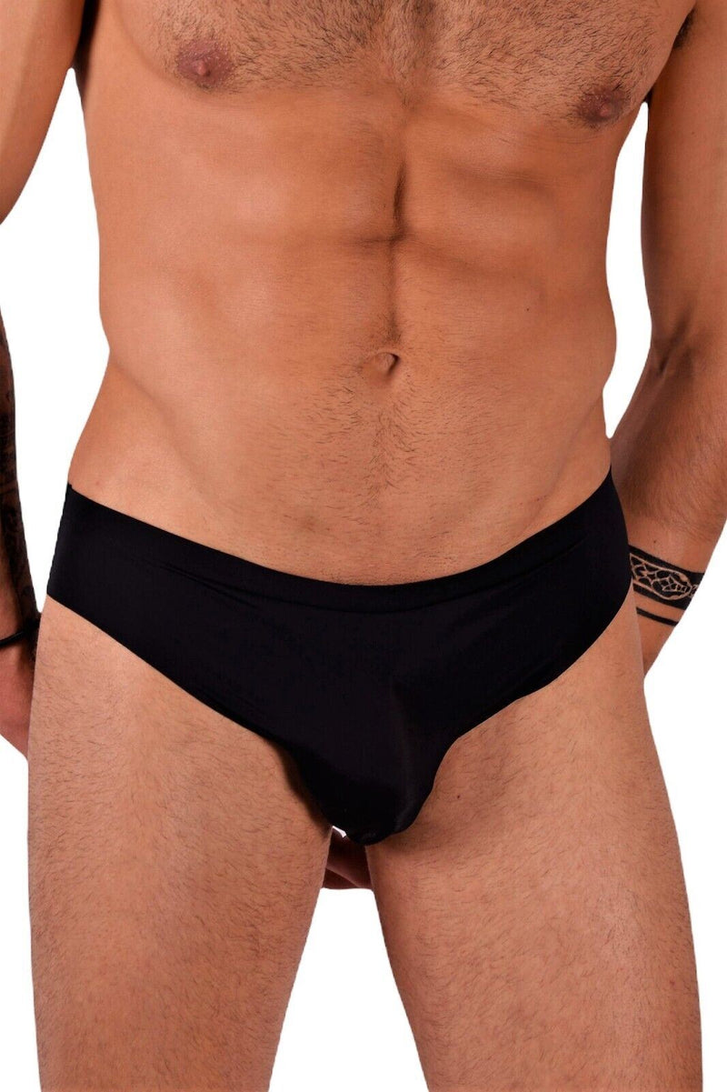 SMU ICE Briefs Sexy Stretchy Silky Second Skin total c-through When Wet Black