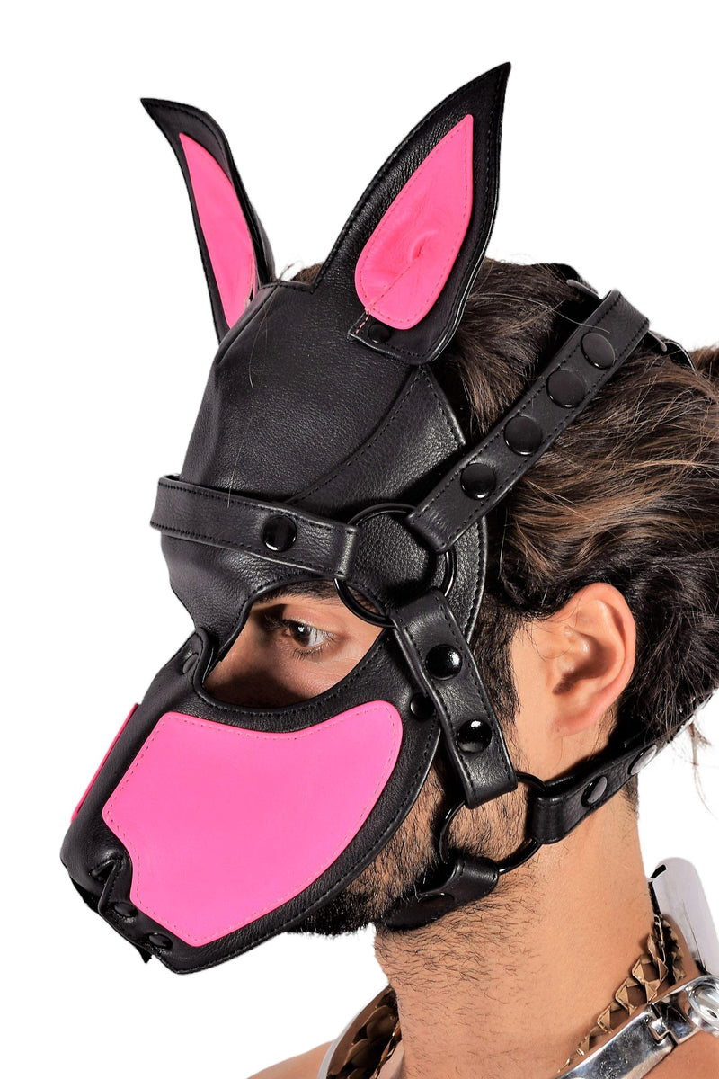 SMU Leather Mascarade halloween Mask Pink 20
