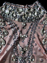 SMU Men Luxurious rhinestones stretchy body suit with hood S/M 3103 2