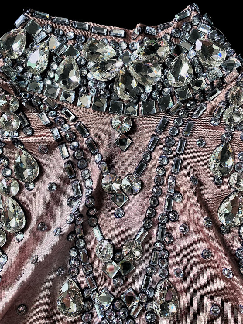 SMU Men Luxurious rhinestones stretchy body suit with hood S/M 3103 2