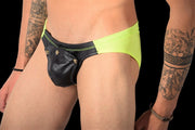 SMU Rave Peekaboo Removable Leather Pouch Brief Neon lime H1