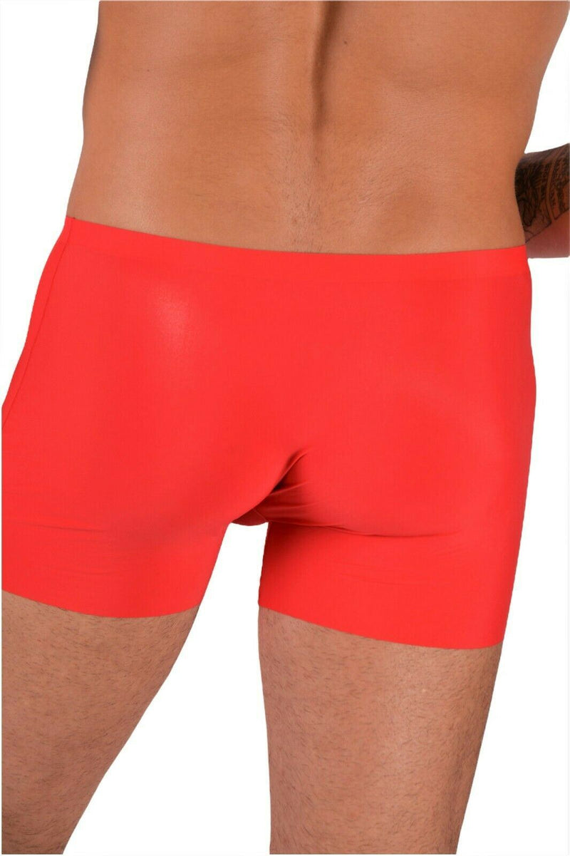 SMU sexy Underwear Skin Boxer Thin Stretchy  Silky Ice seethrough when wet Red