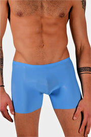 SMU super sexy Underwear Skin Boxer Thin Stretchy Sexy Silky  Ice Blue