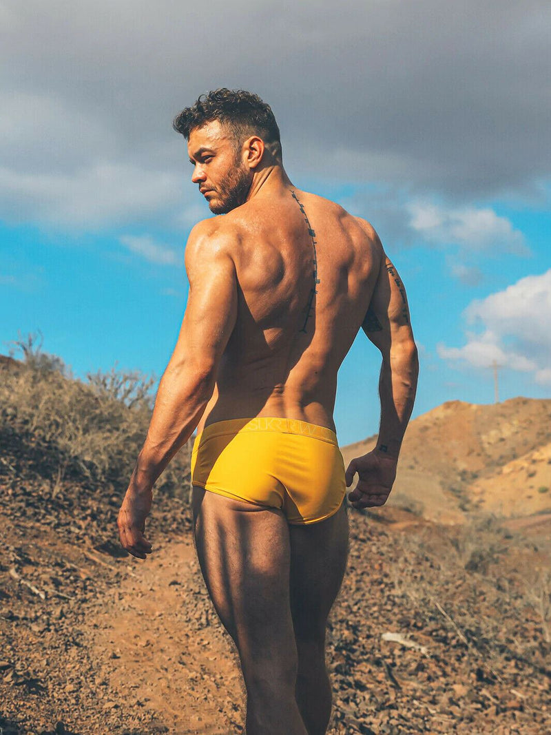 SUKREW Apex Briefs Low-Rise Front Brief Rounded Cupping Pouch Silky Yellow 32