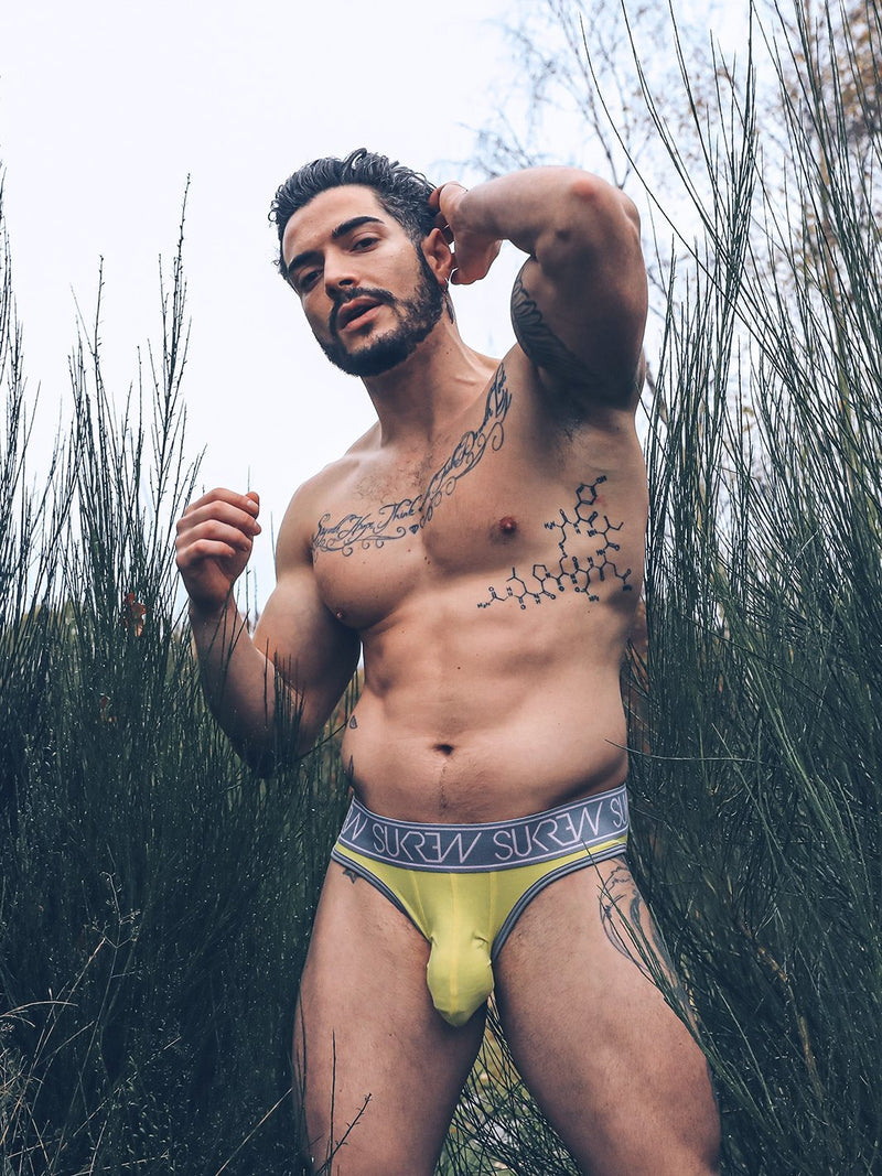 SUKREW Briefs Classic Large Cupping Pouch Cotton Brief Ice Lemon