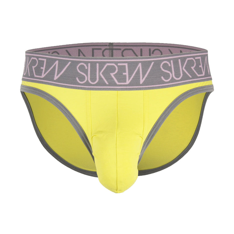 SUKREW Briefs Classic Large Cupping Pouch Cotton Brief Ice Lemon