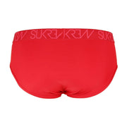 SUKREW Briefs Low-Rise Apex Brief Silky Rounded Cupping Pouch Crimson Red 32