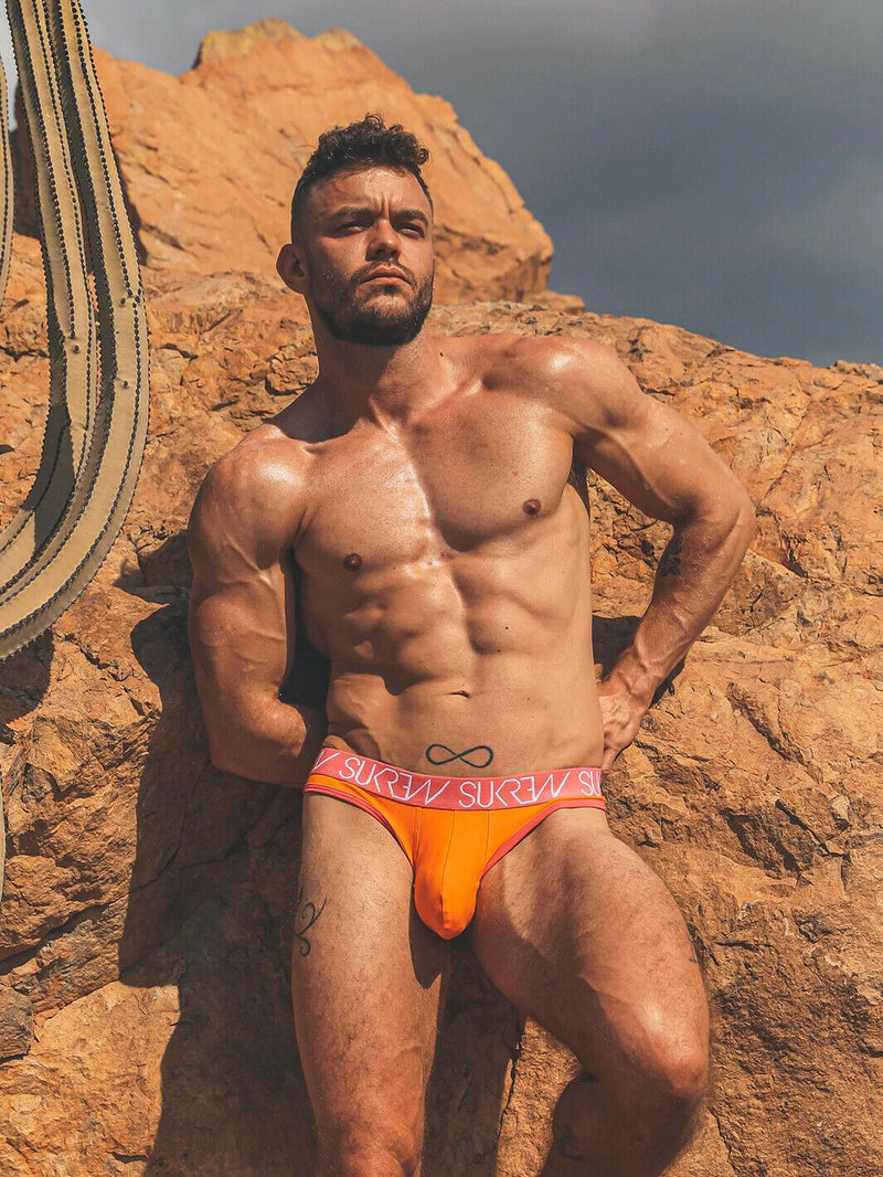 SUKREW Classic Thong Soft Cotton Jacquard Unlined Thongs Sunrise Orange 8