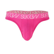 SUKREW Classic Thongs Soft Cotton Jacquard Unlined Tropical Pink Thong 5