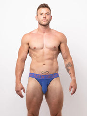 SUKREW Cotton Jockstrap Low-Rise Front Stretchy Jock & Large Pouch Royal Blue 40
