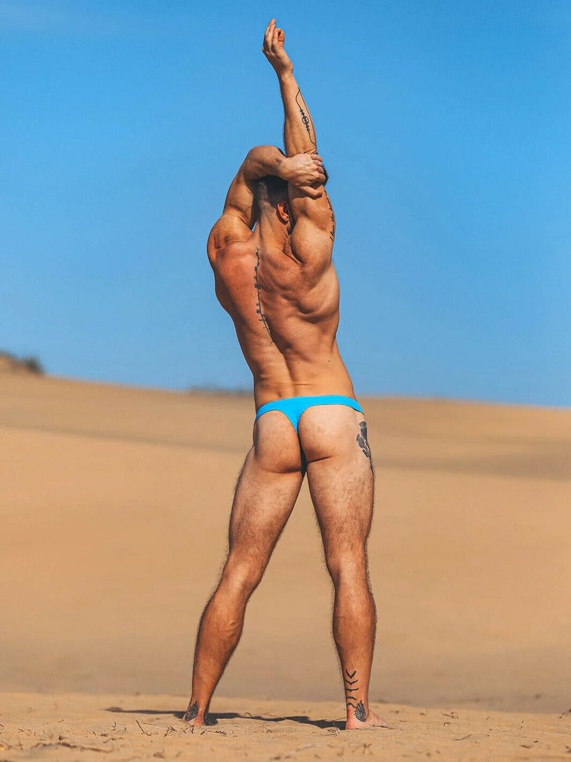 SUKREW Sexy Swim-Thong TORRENT Rounded Contour Pouch Flexible Swimwear Aqua 36