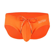 SUKREW Swim-Brief Torrent Low Rise Swimwear Stretch Contoured Pouch Tangerine 34