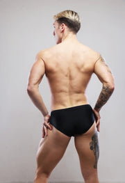 SUKREW Swim Briefs Torrent Rounded Contoured Pouch Lined in Jet Black 354