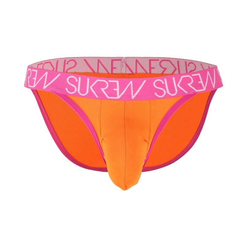 SUKREW Tanga Brief With Large Contoured Pouch & Skimpy Back Sunrise Orange 38