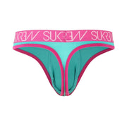 SUKREW Thong Classic Unlined For Extra Stretchy Contour Pouch Pool Blue Thongs 5