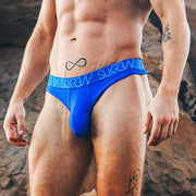 SUKREW Thong Classic With Large Contoured Pouch Flexible Thongs Cobalt Blue 35