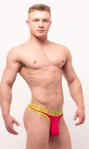 SUKREW Thongs Classic Extra Stretchy Soft Cotton Thongs Red Raspberry 57