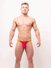 SUKREW Thongs Classic Extra Stretchy Soft Cotton Thongs Red Raspberry 57