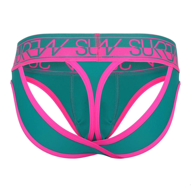 SUKREW V-Thongs Hybrid Combo Large Stretchy Pouch Green/Pink 45