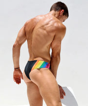 Swimwear RUFSKIN RAINBOW Swim-Briefs Cheeky Cut Inner Drawcord Black 76