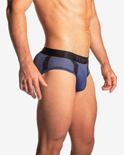 TEAMM8 Aerial Briefs Luxury & Classic 4-Way Stretch Brief Mesh Net Indigo 18