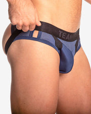TEAMM8 Aerial Jock Luxury & Classic Jockstrap 4-Way Stretch Mesh Pannel Indigo 5