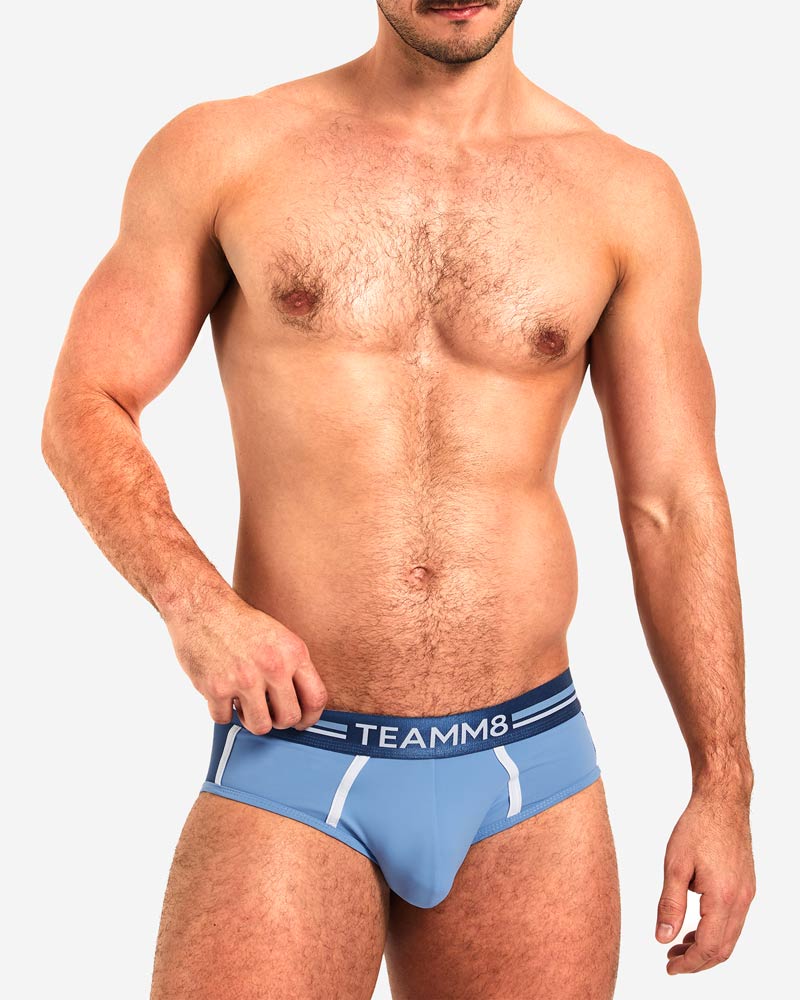 TEAMM8 Base Brief Soft Hand Feel Quick-Dry Slip Blue 14