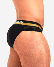 TEAMM8 Brief ZEUS With Shield-Like Pouch Mesh Bands Briefs Black 6