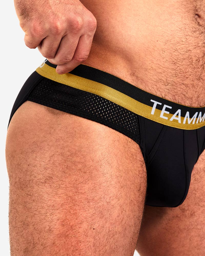 TEAMM8 Brief ZEUS With Shield-Like Pouch Mesh Bands Briefs Black 6