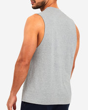 TEAMM8 Cotton Tank Square Cut Workout Muscle Tanktop Sport Grey Merle 13