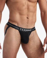 TEAMM8 ICON Jock Metallic WaistBand Quick-Dry Modal Jockstrap Black 23