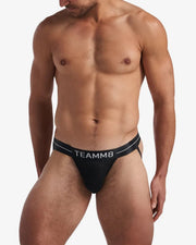 TEAMM8 ICON Jock Metallic WaistBand Quick-Dry Modal Jockstrap Black 23