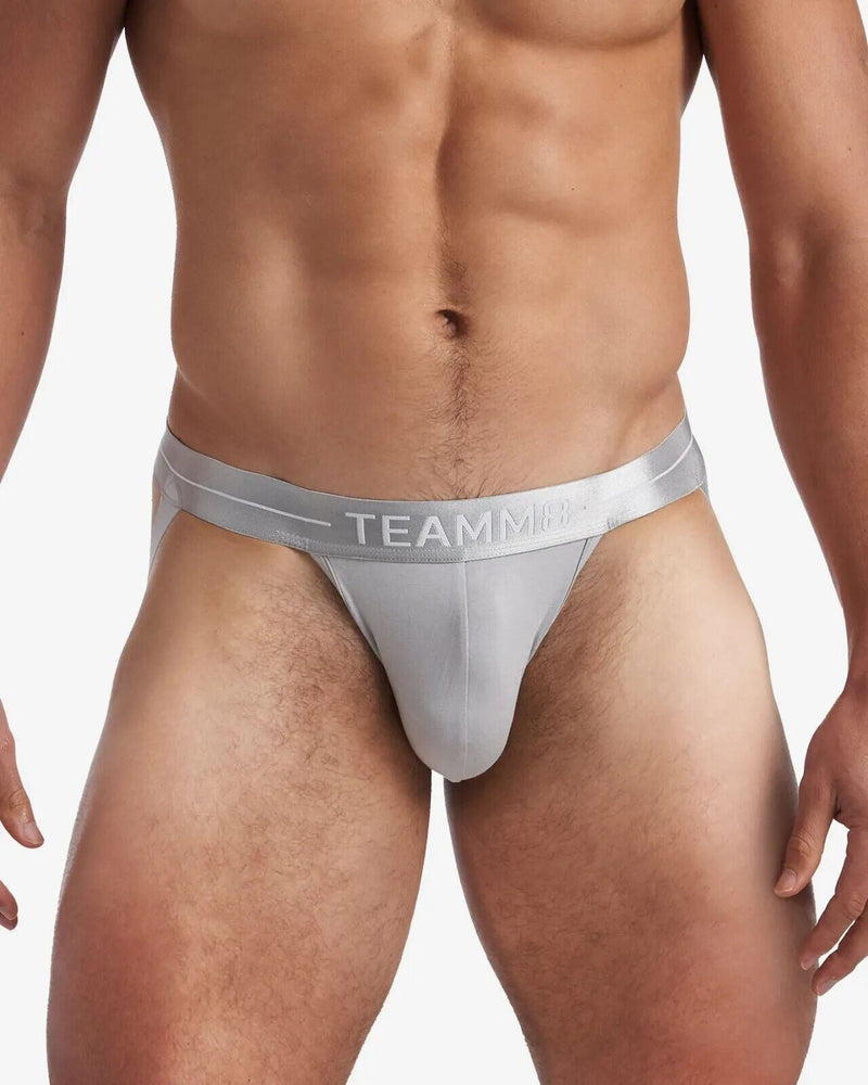 TEAMM8 ICON Jock Metallic WaistBand Quick-Dry Modal Jockstrap Grey 23